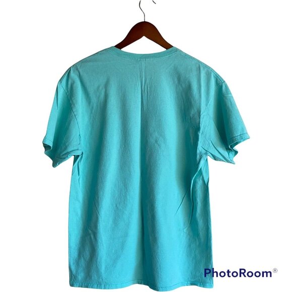 Bart Simpson Teal Blue S/S T-Shirt Men's Size L Right On Dude - Picture 9 of 9
